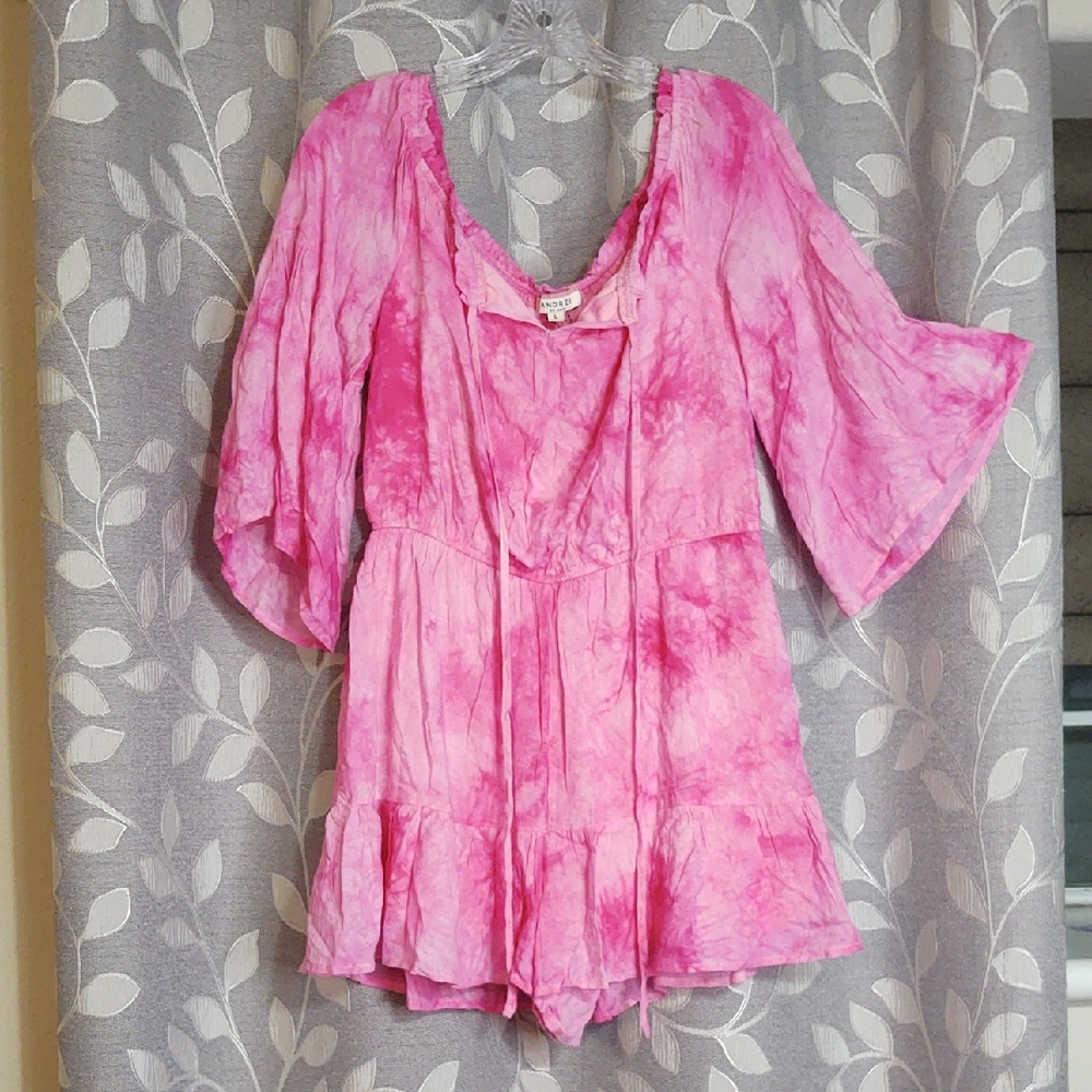 ANDREE BY UNIT Vibrant Pink Romper Shorts size L